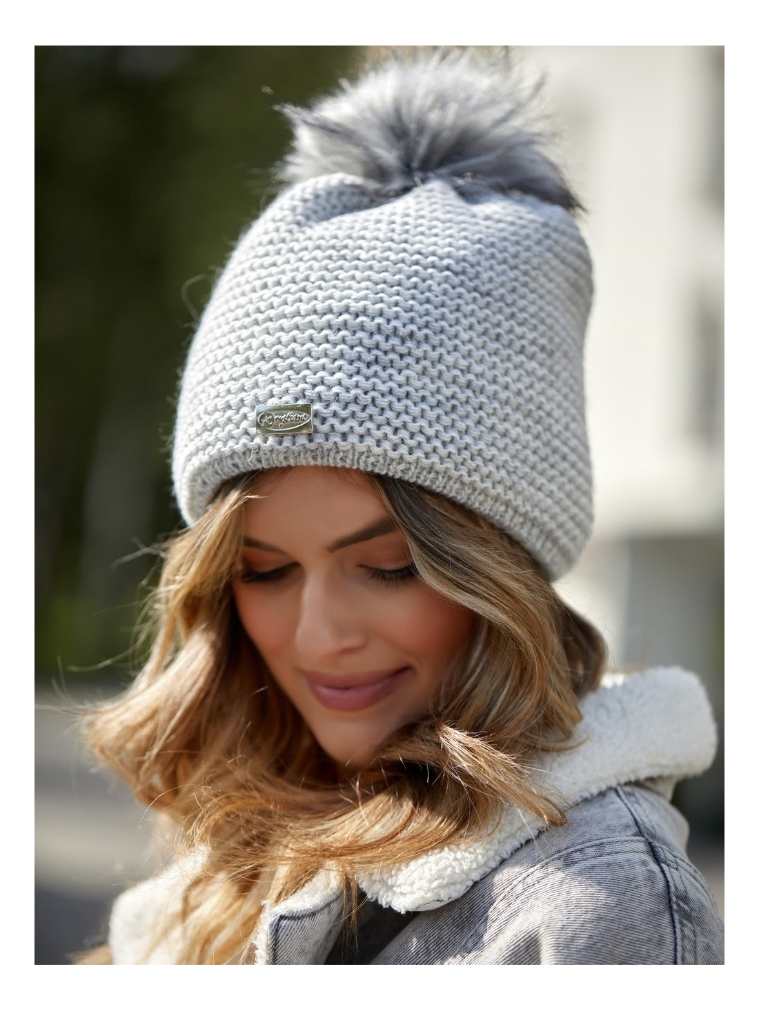 Light gray women\'s winter hat C2 - Online store - Boutique